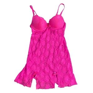 Smart & Sexy Pink Lace Bustle Chemise Size 34C